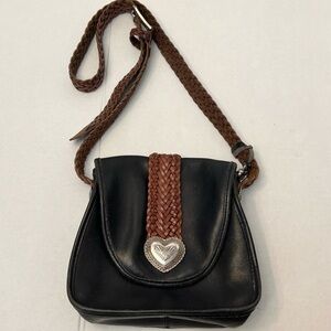 VINTAGE 90’s BRIGHTON LEATHER BRAIDED STRAP CROSSBODY BAG